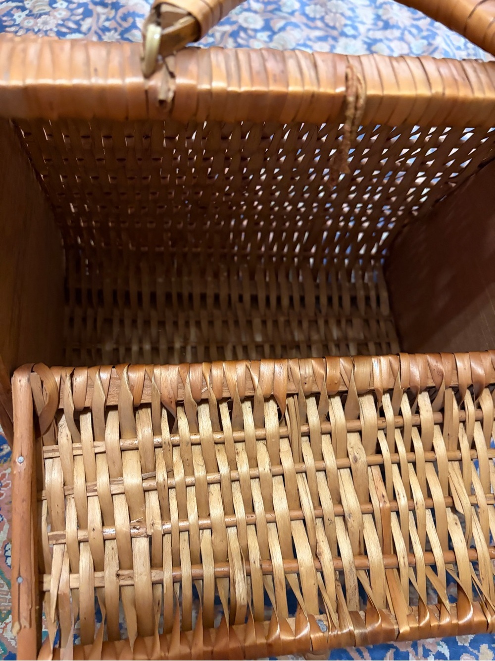 Great condition Vintage Woven Rattan Handbag in Light Brown. 50’s/60’s. So cool - Picture 4 of 11